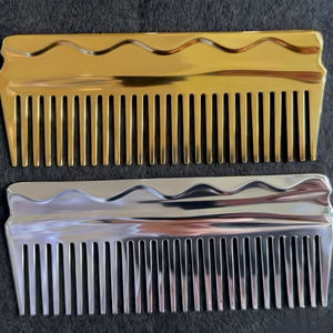 Peine de Acero Inoxidable/Latón Personalizado - Aprobado por ISO9001, Probado por REACH, Mecanizado por Electroerosión por Hilo y CNC, Acabado de Galvanoplastia de Alta Gama, Lujo para el Cabello - Product Image 2