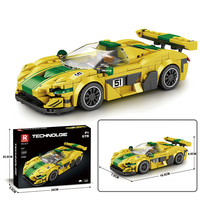 Ensemble de blocs de construction de voitures de course MOC Technologie Speed Race Car, kit de briques de voitures de course, modèles de supercars/F1/hipercars à collectionner pour garçons