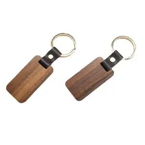 לוגו מותאם אישית באיכות גבוהה עץ ריק Keychain חריטת אגוז דובדבן עץ מפתח שרשרת מותאם אישית ריק עץ מגולף ריק Keychain