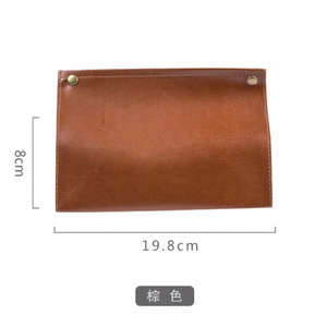 Boîte à mouchoirs sur mesure de style minimaliste moderne, boîte à mouchoirs de salon pour bureau, sac à mouchoirs en cuir PU. - Product Image 5