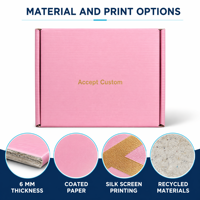 Boîte cadeau pliante en papier enduit rose avec logo personnalisé, impression sérigraphique et matériaux recyclés pour l'emballage cosmétique en gros