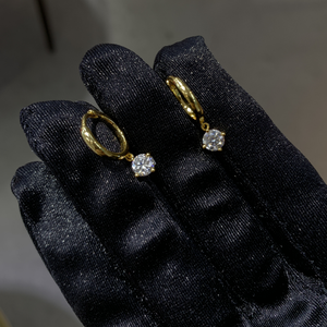 Pendientes de Aro Pequeños de Plata de Ley con Moissanita VVS, Estilo Hip Hop, de Moda, con Círculo de Color Chino - Product Image 4