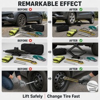 Cric ciseaux léger pour voiture 4 tonnes, outil de levage de pneus, kit d'urgence universel pour voiture, cric ciseaux d'entretien pour réparation simple