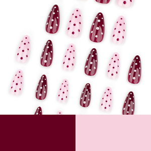 <span class=keywords><strong>Linda</strong></span> uñas de almendra corta, uñas portátiles de lunares rojos, pieza de uñas Portátil de Arte de uñas de Venta caliente de comercio exterior transfronterizo - Product Image 3