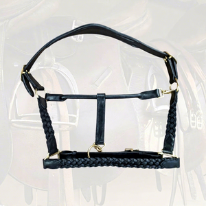 Stylish Full Leather <b>Braided</b> Horse Halter for Equestrian Use Comfortable & Durable High Quality DD Leather with Brass Fittings - Product Image 1