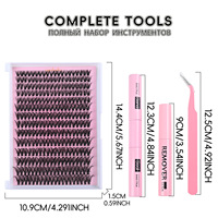 Extensions de cils en grappes 40D, 320 pièces, plateau rose, cils segmentés, vente en gros, fournisseur en vrac