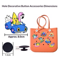 Nouveau style : Sac de plage DIY en EVA avec boucles, motif dinosaure amusant, perforations, épingles et breloques surdimensionnées en PVC