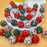 Perles en strass de 16 mm très populaires, perles rondes brillantes effet boule disco, perles fantaisie en cristal scintillant pour la fabrication de stylos, bracelets et bijoux