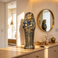 Figurine de sarcophage de pharaon égyptien avec momie amovible, mini statue en résine de l'Égypte ancienne, décoration de table, maison, bureau