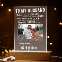 Plaque lumineuse LED personnalisée avec support, veilleuse musicale sur mesure, cadeau d'anniversaire ou de Saint-Valentin pour lui ou elle, chanson Spotify