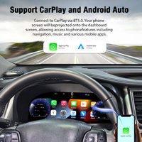 ZWNAV Écran LCD de tableau de bord de voiture 12,3 pouces pour Toyota Highlander 2015-2021 avec synchronisation Carplay, compteur de vitesse numérique, tableau de bord OEM
