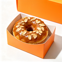 Caja de cartón curvada, plegable y abierta para llevar, ideal para donuts, crepas y pasteles, venta al por mayor.