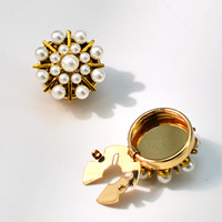 Broche de chemise RYL, bouton de manchette, perle, strass, design écaille de tortue, clip de luxe