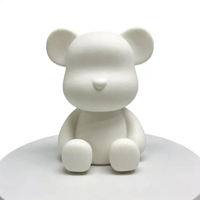 Kit DIY Ours Fluide Personnalisé en Résine Blanche, Figurine Faite Main avec Peintures Acryliques, Vente en Gros OEM, Décoration Maison, Jouet Artistique