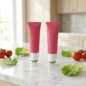 Tube cosmétique souple en plastique de haute qualité, personnalisé, avec impression de logo, couleur rose mat, vide, pour lotion anti-moustiques. - Product Image 3