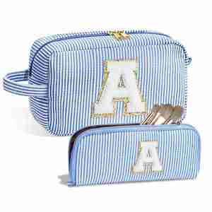 Bolsa de Maquillaje de Viaje Personalizada con Logotipo, con Letra de Chenilla Exquisita y Cierre Metálico Suave - Product Image 2