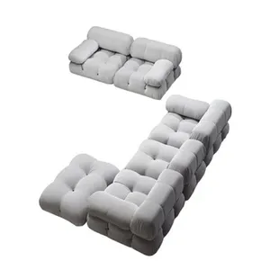 For modern Shop villa apartment hotel interior Italy design velvet fabric modular sofa set furniture living room sofas