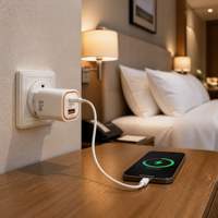 Chargeur mural 33W avec logo gravé au laser, ports A+C, sortie USB type C, matériau ignifuge PC, haute qualité, prise US/EU