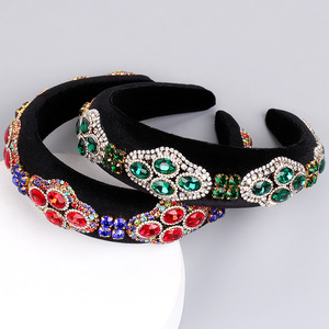 Diademas de Pedrería para Mujer Hua Liyu, Diseño Floral Ovalado Negro, Accesorios para el Cabello, Tocado de Estilo Barroco para Mujer - Product Image 4