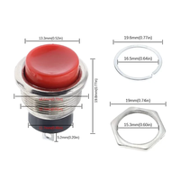 Saklar Tombol Tekan Elektronik Plastik DS-212 16mm 3A Momentary Horn Switch 1NC OFF-(ON)
