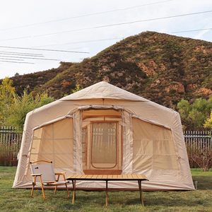 Carpa de Camping Inflable de PVC para <span class=keywords><strong>4</strong></span> Estaciones, Impermeable 3000mm, con Áreas Separadas para <span class=keywords><strong>Dormir</strong></span> y Vivir, para <span class=keywords><strong>4</strong></span>-6 Personas, Carpa Glamping, Oxford 420D - Product Image 5