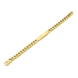 Bracelet en acier inoxydable plaqué <span class=keywords><strong>or</strong></span> classique Yiwu Aceon, maillons de type curb, différentes largeurs, courbé, vierge pour <span class=keywords><strong>gravure</strong></span> - Product Image 6