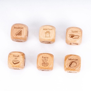 Udixi Tùy Chỉnh Khắc 30Mm 6-Sided Đa Diện Bằng Gỗ D6 Trò Chơi <span class=keywords><strong>Dice</strong></span> Cho Người Lớn Các cặp vợ chồng 'Ngày Đêm & Thực Phẩm Quyết định - Product Image 4