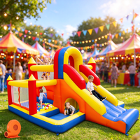 Château gonflable Oxford combiné, maison gonflable pour enfants pour jardin, château de saut extérieur