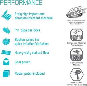 68373EP <span class=keywords><strong>Mariner</strong></span> <span class=keywords><strong>3</strong></span> Juego de botes inflables de PVC Incluye soportes de pesca de remos-Capacidad para <span class=keywords><strong>3</strong></span> personas de 880lb-Drifting ecológico - Product Image 4