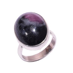 แหวนพลอยทับทิม zoisite ใส่ได้ทั้งชายและหญิงทำด้วยมือสำหรับ925ครบรอบแต่งงานของขวัญงานเลี้ยง - Product Image 2