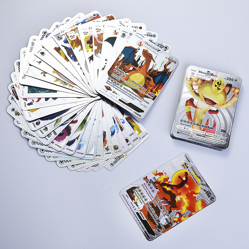 新着カラフルなゴールドフォイルポケモンTCGカードシルバー