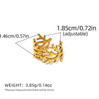 Bague tendance en acier inoxydable plaqué or 18 carats avec incrustation de motifs géométriques, bijoux pour femmes, accessoires pour les mains, ne se décolore pas