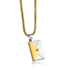 Personalizado DIY Tarjeta de metal sobre collar de acero inoxidable Carta sobre colgante collares para hombres mujeres - Product Image 6