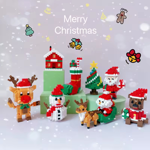 Juguete Educativo de Ensamblaje DIY, Tren de Papá Noel, Muñeco de Nieve, Bloques de Construcción de Micropartículas ABS 1:8, Regalo Perfecto - Product Image 1