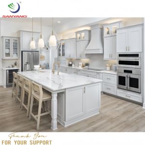 مجموعة خزائن مطبخ بيضاء على الطراز الأمريكي رخيصة الثمن من الخشب الصلب صناعة فيتنامية - Product Image 3