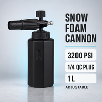 Canon à mousse 3200 PSI, lance à mousse neige 1L, pistolet de lavage de voiture à pression réglable, accessoire de detailing, raccord rapide 1/4 pouce