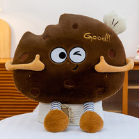 Coussin en peluche mignon en forme de biscuit grillé, poupée en peluche douce, coussin alimentaire de dessin animé, jouet en peluche, cadeau