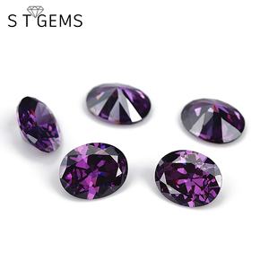Direct Factory <strong>Synthetic</strong> <strong>Diamond</strong> Amethyst <strong>Machine</strong> Cut Oval Shape Cubic Zirconia Gems for Rings - Product Image 4
