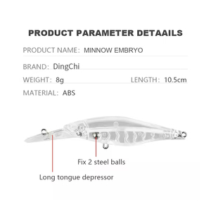 Mino 8g 10.5cm peinture sans crochet peut dur Baitv nouvel accessoire de matériel de <span class=keywords><strong>pêche</strong></span> pour poisson d'eau douce matériau ABS pour la <span class=keywords><strong>pêche</strong></span> en lac fluvial - Product Image 2