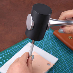 Martillo con mango de aluminio en forma de T y accesorios, herramientas artesanales de madera, martillo de persecución de cangrejo para cuero - Product Image 6