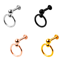 Piercing corporel personnalisé anneau de perle captive de grand calibre anneau d'oreille anneaux de piercing à action de ressort
