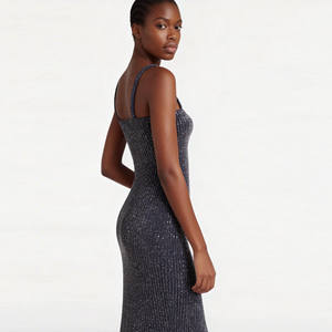 Robe moulante à paillettes pour femmes |   Robe à bretelles spaghetti cintrée à la taille pour les fêtes, les bals de promo et les occasions spéciales - Product Image 4