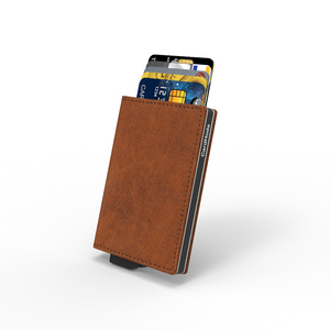 Short <b>Slim</b> Aluminum Wallet Money Clip Open Closure Business <b>Card</b> <b>Holder</b> Nylon Lining Anti-Theft RFID Blocking Pop Credit <b>Card</b> - Product Image 6