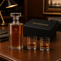 Ensemble cadeau de carafe à whisky personnalisée 850 ml, carafe à liqueur personnalisée en verre cristal dans un coffret cadeau, cadeau d'anniversaire, cadeau d'entreprise