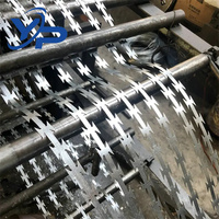 Alambre de maquinilla de afeitar de alta seguridad de 50x100mm, Panel de malla soldada, sistema de cercado de prisión de acero con envoltura plana, malla de alambre de maquinilla de afeitar