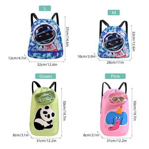 Bolsa de natación de verano para niños, bolsa de almacenamiento para equipo de entrenamiento de piscina, organizador de bolsa de natación con dibujos animados, mochila con cordón - Product Image 2