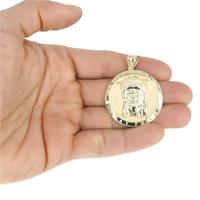 Pendentif rond gravé unisexe plaqué or, style hip-hop, avec médaillon religieux Jésus-Christ, bijou ornemental, vente en gros