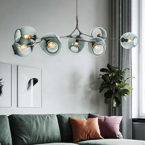 Lámpara de Techo Moderna con Ramas, Estilo Nórdico, Color Gris Humo, con Esferas de Cristal, para Sala de Estar - Product Image 2