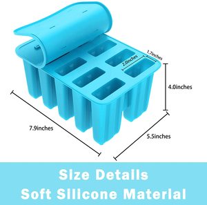 Moules à glaces en silicone écologiques personnalisés avec bâtonnets, réutilisables, sans BPA, pour enfants, fabrication maison de bâtonnets glacés - Product Image 4