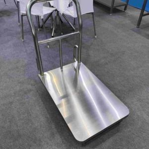 חדר ניקוי רהיטים עמיד נירוסטה תחבורה שטוח טרולי תעשייתי עבור בית המלאכה של בית מרקחת - Product Image 4